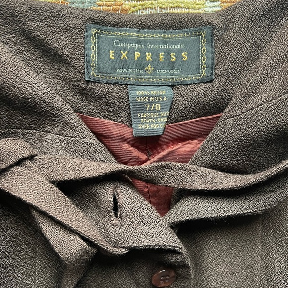 Vintage Early 90s/Late 80s Express Brown Pencil Skirt - Picture 3 of 8